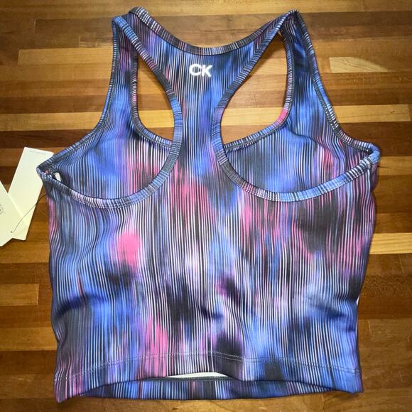 Calvin Klein Women's Low Impact Crop Top - Blur Movement Lotus XS - Picture 4 of 8